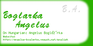 boglarka angelus business card